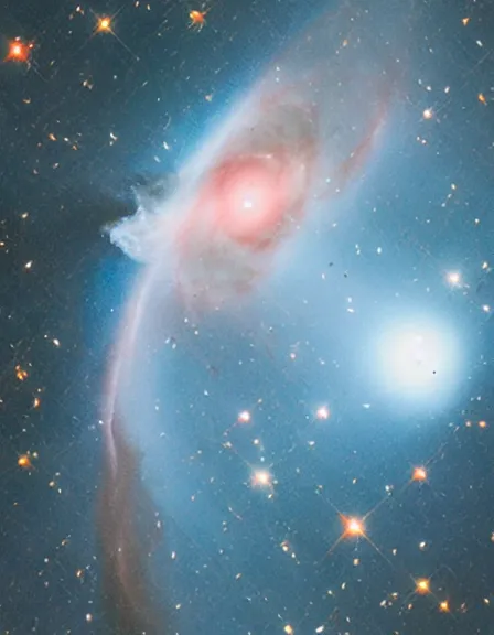 Prompt: hubble telescope image of Nebula and black hole
