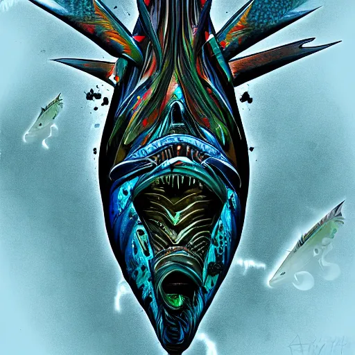 Image similar to zombified tribal sailfish, trending on artstation, ultra fine detailed, hyper detailed, hd, concept art, digital painting