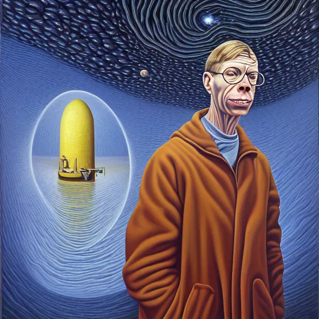 Image similar to an oil on canvas portrait painting of john carmack, surrealism, surrealist, cosmic horror, rob gonsalves, high detail