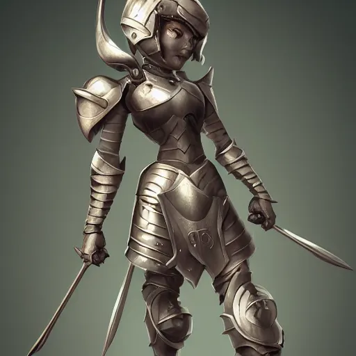 Prompt: super cute woman in armor 3D character by Tiger HKN and Gediminas Pranckevicius, MapleStory, Game Art, Character Modeling, cartoon, cinematic, raytrace, concept art, Trend on Behance 3d Art, V-Ray, Maya, C4D