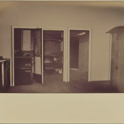 Prompt: polaroid photo of the backrooms