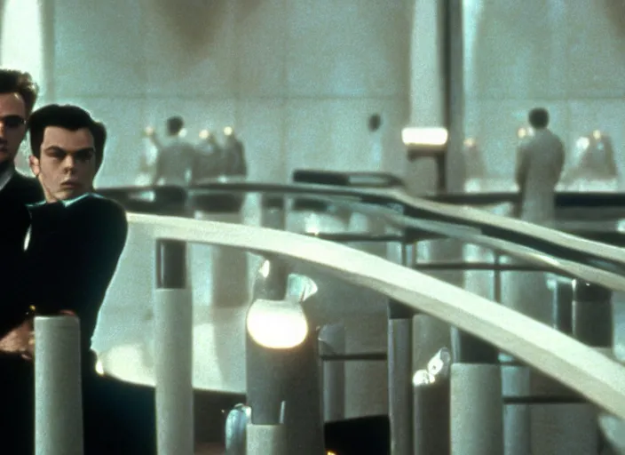 Prompt: scene from the 1987 science fiction film Gattaca