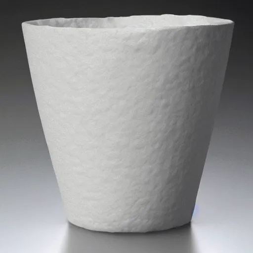 Prompt: “a marble sculpture of textured coffee cup by Zaha Hadid , 3d architecture”