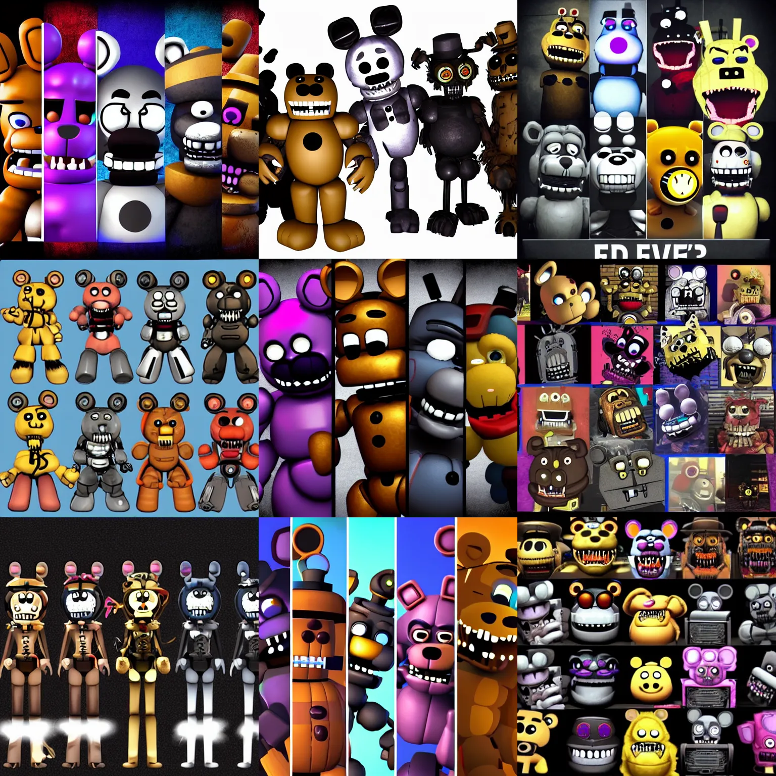 Prompt: Five night's at Freddy's