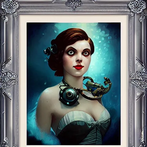 Prompt: lofi underwater victorian bioshock portrait, Pixar style, by Tristan Eaton Stanley Artgerm and Tom Bagshaw.