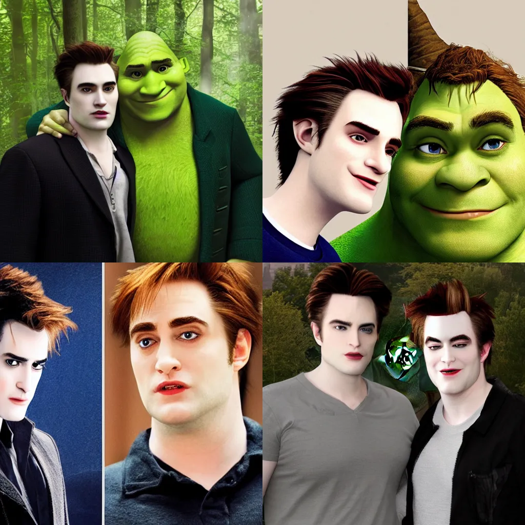 Prompt: edward cullen and shrek