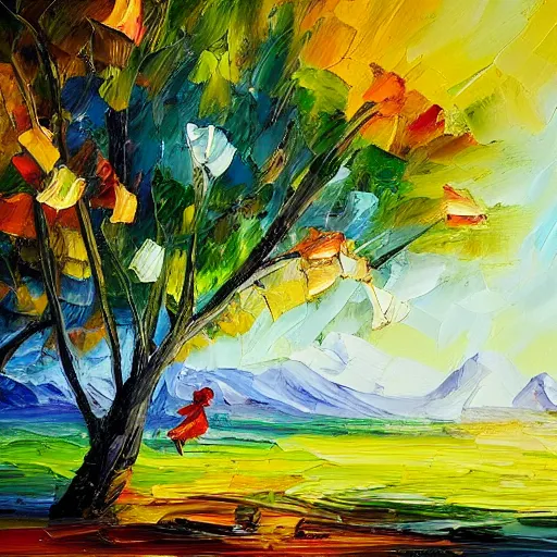 Image similar to Landscapes: The Joy Of Life, expressive oil painting, evokes feelings of joy, 4k detail