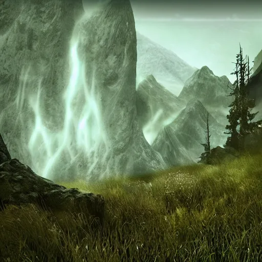 Prompt: digital art of nature in skyrim