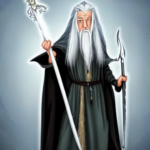 Image similar to a female version of gandalf, gandalf as a woman