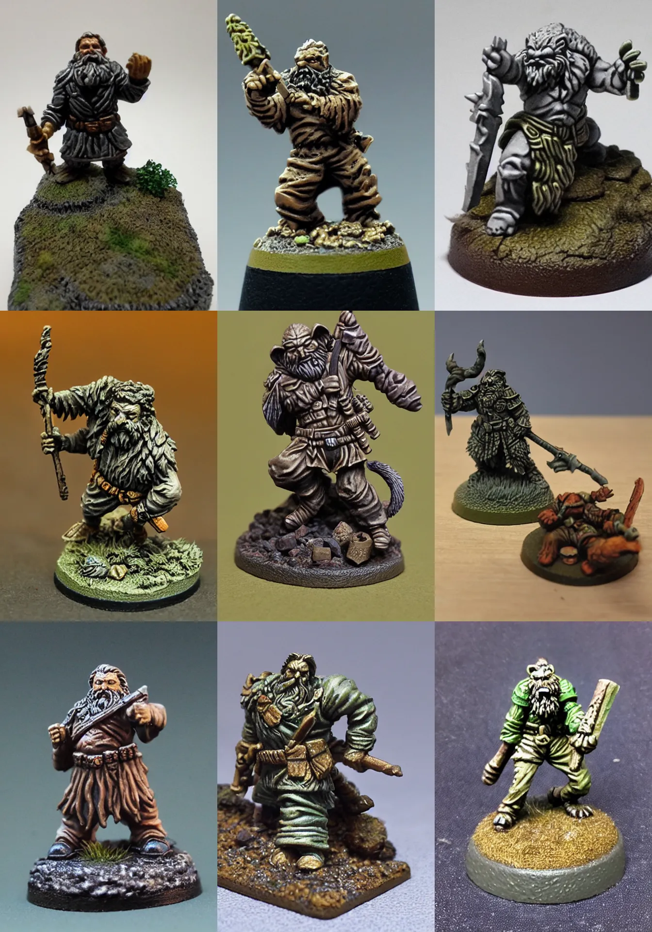 Prompt: slavoj zizek, resin miniature, 2 8 mm heroic scale, games workshop, druid, citadel colour, osl, nmm, r / paintedminis, round base, fantasy ttrpg, dungeons and dragons, wild shape raccoon, reaper minis, trashcan terrain