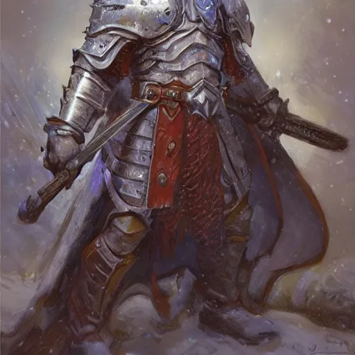 Image similar to winter knight as a fantasy d&d character, portrait art by Donato Giancola and James Gurney, digital art, trending on artstation