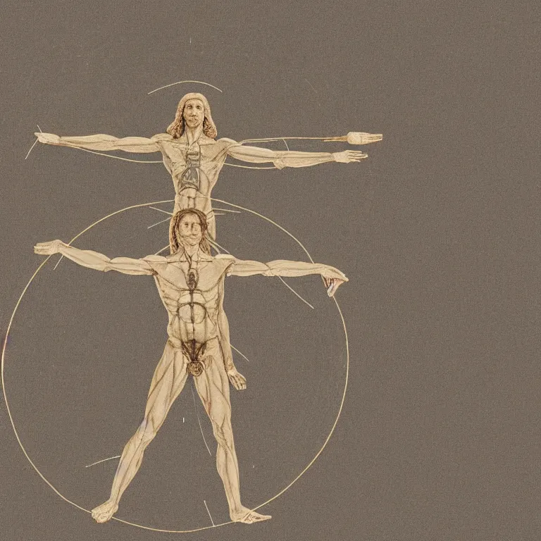 Prompt: Vitruvian Man in real life doing cartwheels, 8k resolution, ultrarealistic