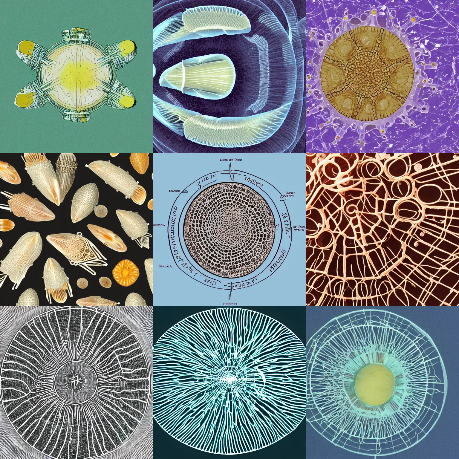 Prompt: diatoms inner structure