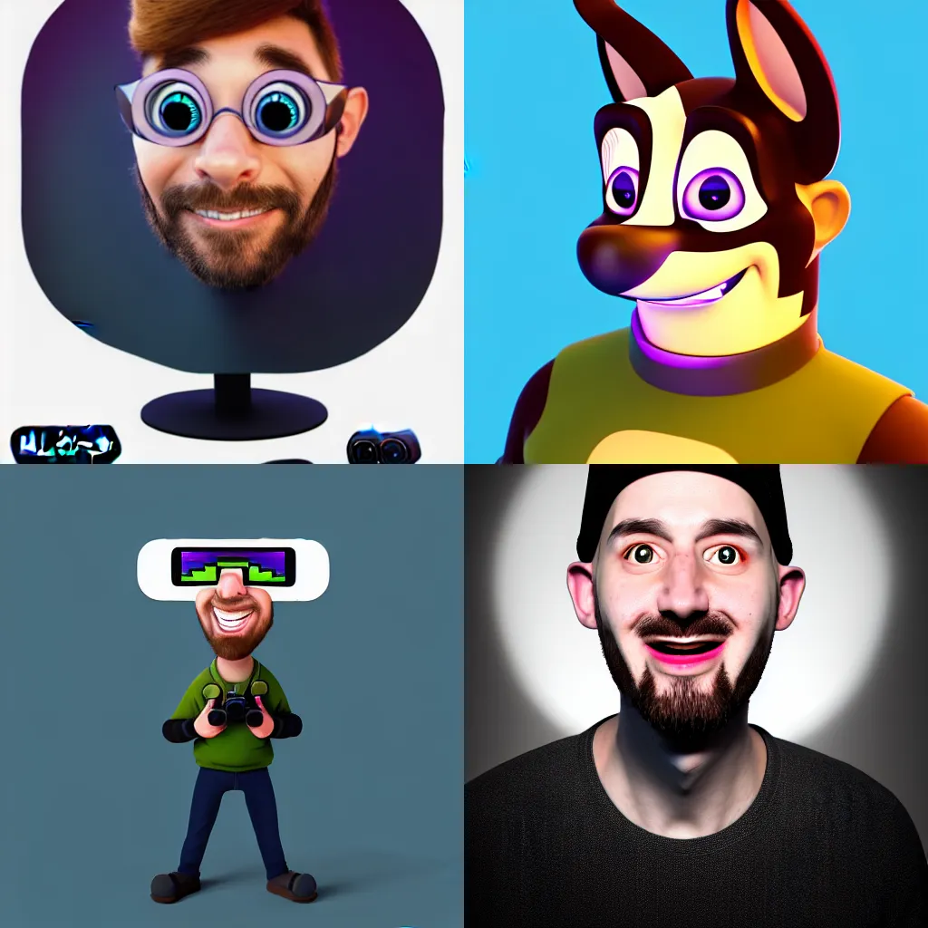 Prompt: A portrait of twitch streamer, hasselblad photo, intrecate light, 8k resolution, loony tunes style