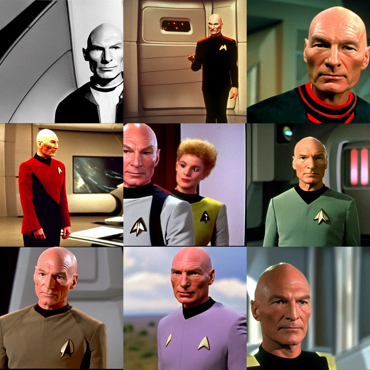 Prompt: Captain Picard in Star Trek The Next Generation 1987