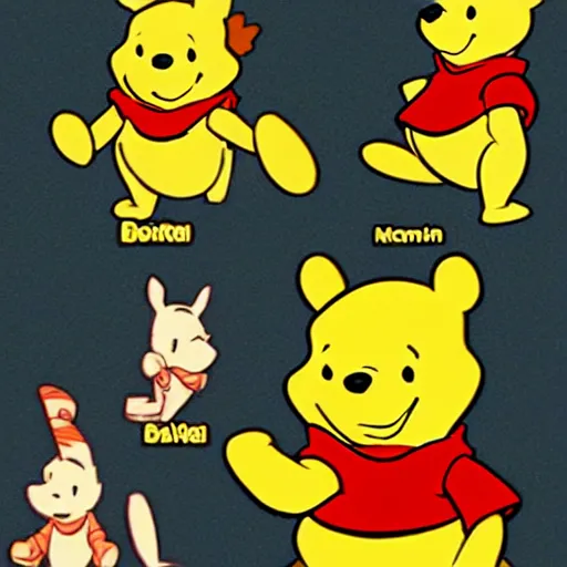 Prompt: winnie the pooh, final fantasy tactics character design, final fantasy, anime style