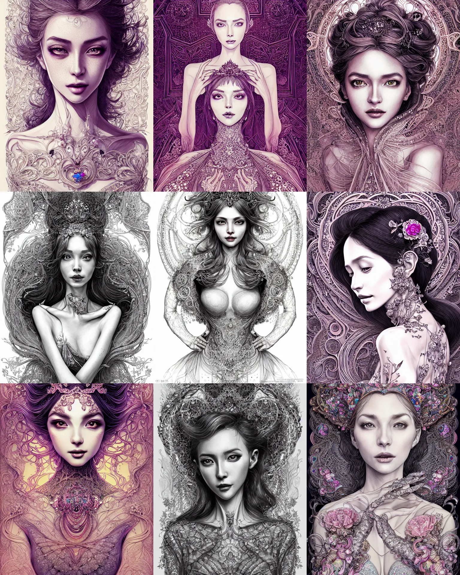 Prompt: the portrait of an absurdly beautiful, graceful, elegant, and perky woman made of gem, an ultrafine detailed illustration by vania zouravliov, rossdraws, irakli nadar, intricate linework, bright colors, final fantasy, behance contest winner, angular, unreal engine 5 highly rendered, global illumination, radiant light, detailed and intricate environment