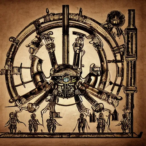 Image similar to mechanicus ab antiquo romanus architectus bellator designatur. fantastica humanoideus structurae virium roboticae per visum inpendet. ultimae legionis golem. belli apparatus. perquam mina. alta definitio imaginis