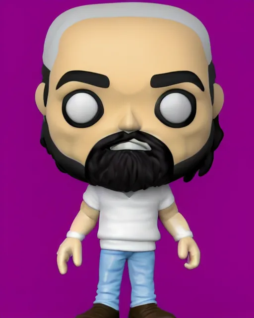 Image similar to full body 3d render of Charles Manson as a funko pop, studio lighting, white background, blender, trending on artstation, 8k, highly detailed