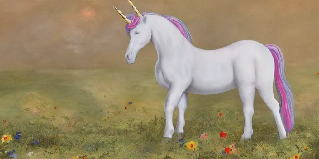 Prompt: first born unicorn,