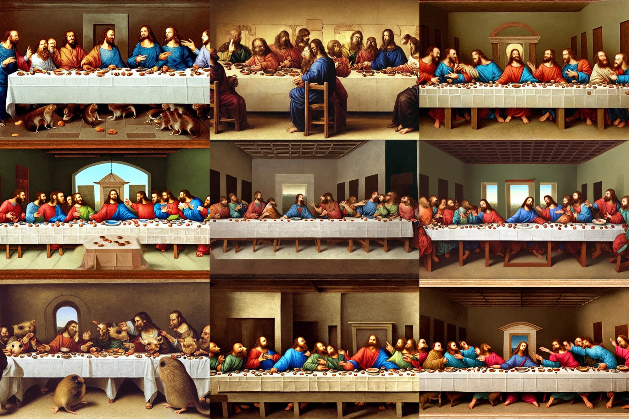 Prompt: The last supper but with hamsters