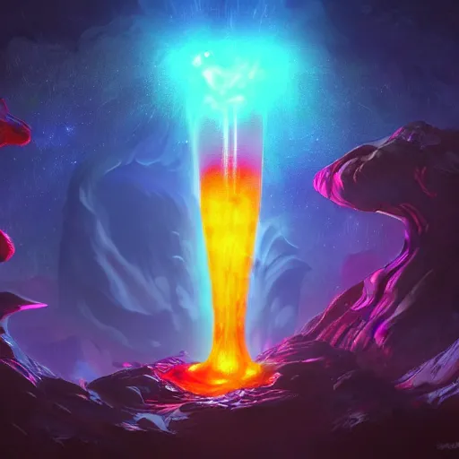 Image similar to a cosmic lava lamp, dynamic lighting, fantasy concept art, trending on art station, stunning visuals, creative, cinematic, ultra detailed