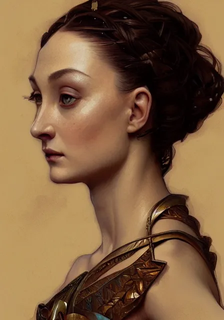 Prompt: sansa mummy, intricate, elegant, highly detailed, digital painting, artstation, concept art, smooth, sharp focus, illustration, art by artgerm and greg rutkowski and alphonse mucha and william - adolphe bouguereau