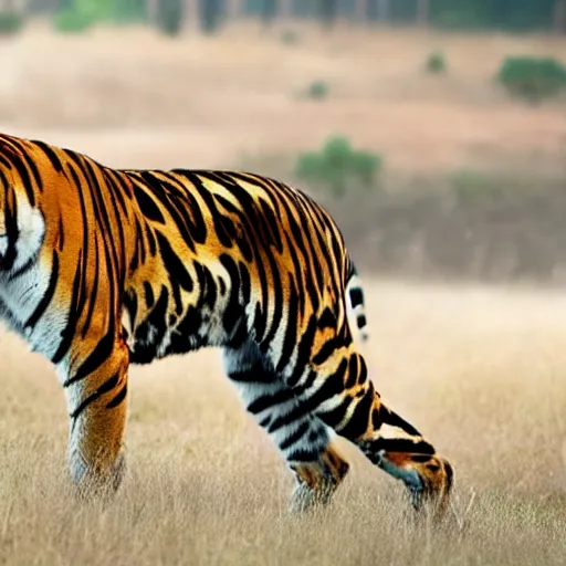 Image similar to award winning photo of a spotted tiger in nature