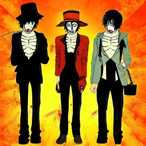 Image similar to “zombie, style of clockwork orange + death note”