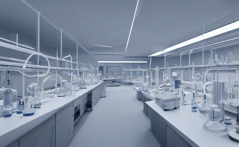 Image similar to highly detailed futuristic modern laboratory, 8 k render, natural light, sharp