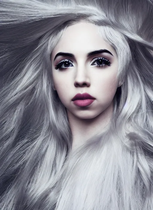 Image similar to ava max photoshoot by nick knight, vogue magazin, intricate, canon, highly realistic. high resolution. highly detailed. dramatic. 8 k. 4 k.