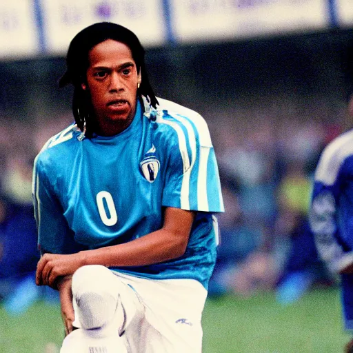 Image similar to a film still of ronaldinho gaucho in 2 0 0 1 space oddity