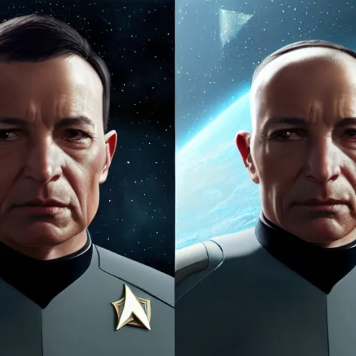 Image similar to UHD Photorealistic Felline-human hybrid Starfleet Officer wearing a spacesuit with hyperrealistic, correct details, cosmic dynamic lighting, symmetrical face, accurate face, by Greg Rutkowski