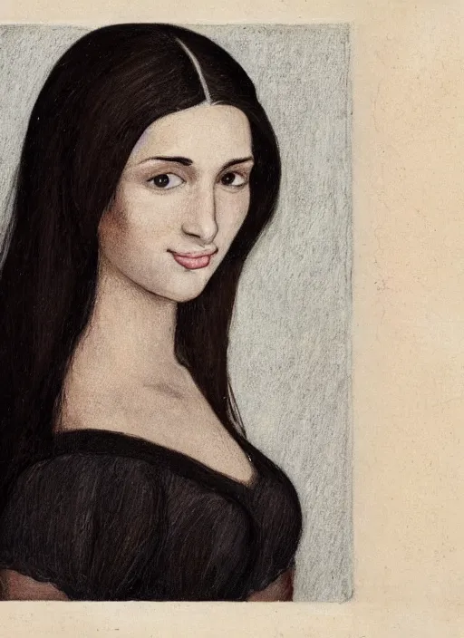 Image similar to a portrait of a woman considered the most beautiful woman in the world. She has a well-proportioned figure. She is very tall and slender with long black hair that extends past her waist with locks of hair that frame her face down to her chin and shows off her high forehead, dark brown eyes with long, voluminous eyelashes and pale skin. She has a narrow waist and very large chest, pink hearts in the background , romantic themed, beautiful face, intricate, highly detailed, digital painting, artstation, concept art, smooth, sharp focus, illustration, art by Noriyoshi Ohrai