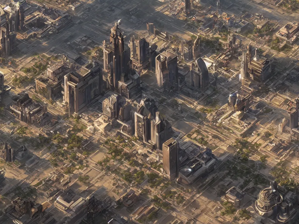 Prompt: big lifeless city with vast empty spaces, unreal engine 5, art by artgerm and greg rutkowski and alphonse mucha, global illumination, detailed and intricate environment, hyperrealistic, volumetric lighting, epic cinematic shot, perfectly defined features, ambient occlusion
