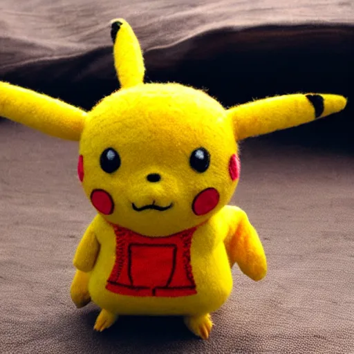 Image similar to a yarn Pikachu