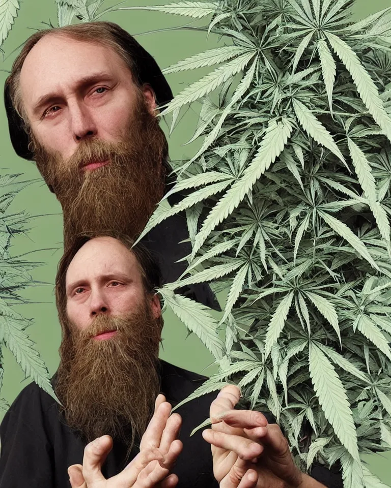 Prompt: Alexander Dugin smokes marijuhana