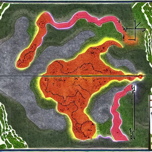 Image similar to dnd volcanos battle map layout