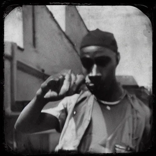 Image similar to “A rat in a gang member pose tooken by a 1950’s camera”