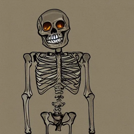 Prompt: isolated skeleton illustration funny