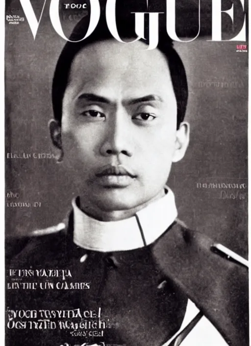 Prompt: Andres Bonifacio on the cover of Vogue