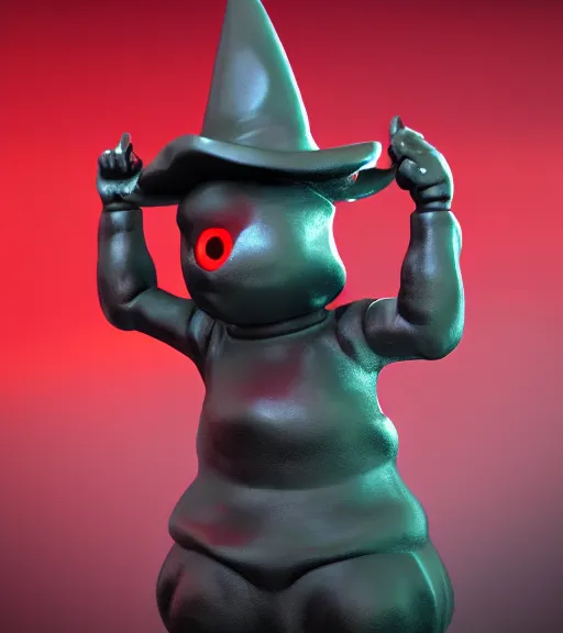 Prompt: a sculpture of cute wizard black red 3 d c 4 d ray tracing, octane redner brilliantly coloured, trending on artstation, unreal engine, hdr, polished