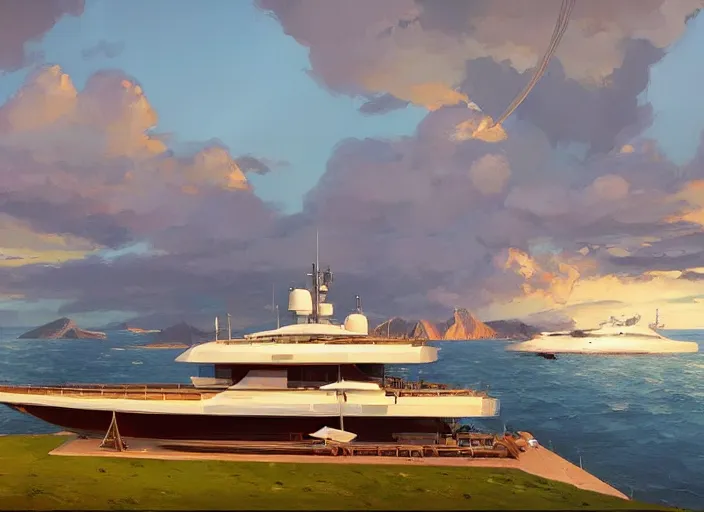 Image similar to billionaire's yacht adopted as a vacation spot for coal miners a Mandelbrot fractal by Craig Mullins, ilya kuvshinov, krenz cushart, artgerm trending on artstation by Edward Hopper and Dan Mumford and WLOP and Rutkovsky, Unreal Engine 5, Lumen, Nanite