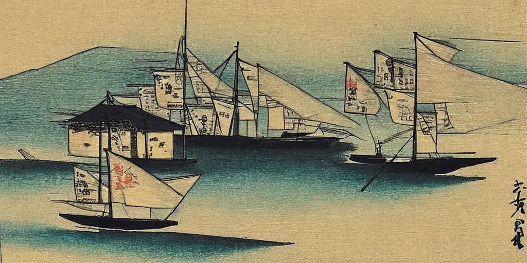 Image similar to 🖼 🌅 ⛵. shin - hanga.