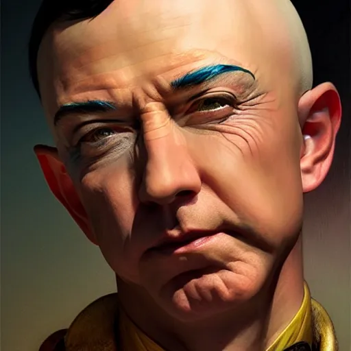 Image similar to Mischievous Bezos as Zorg toy, western, closeup, D&D, fantasy, intricate, elegant, highly detailed, digital painting, artstation, concept art, matte, sharp focus, illustration, art by Artgerm and Greg Rutkowski and Alphonse Mucha