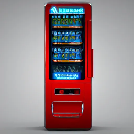 Image similar to berlusconi shaped vending machine, 3 d octane render, unreal engine 5, 8 k, trending on artstation