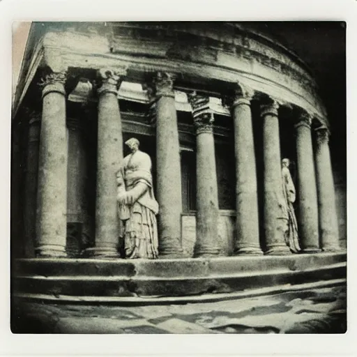 Prompt: polaroid of a ancient roman senators candid shots by Tarkovsky