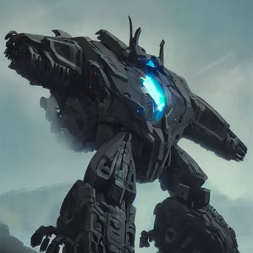 Image similar to Zoids Mech,Greg rutkowski, Trending artstation, cinematográfica, digital Art