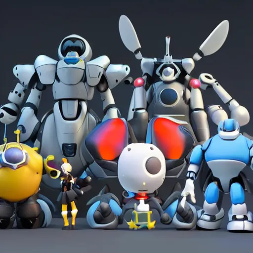 Prompt: cute kingdom hearts heartless with glowing eyes mechs, fullbody gunpla, in 3 d octane render, pixar big hero 6 art station, hard surface style, with studio lighting and decals