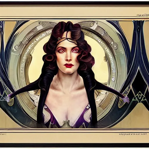 Image similar to an art nouveau, ( streamline moderne ), multi - ethnic and multi - racial portrait in the style of charlie bowater, and donato giancola, and charles dulac. very large, clear, expressive and intelligent eyes. symmetrical, centered, ultrasharp focus, dramatic lighting, photorealistic digital matte painting, intricate ultra detailed background.